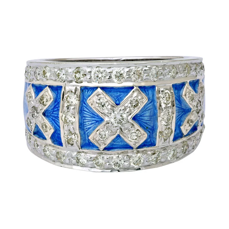 Ladies rings handcrafted details -Ring-Diamond (Enamel)