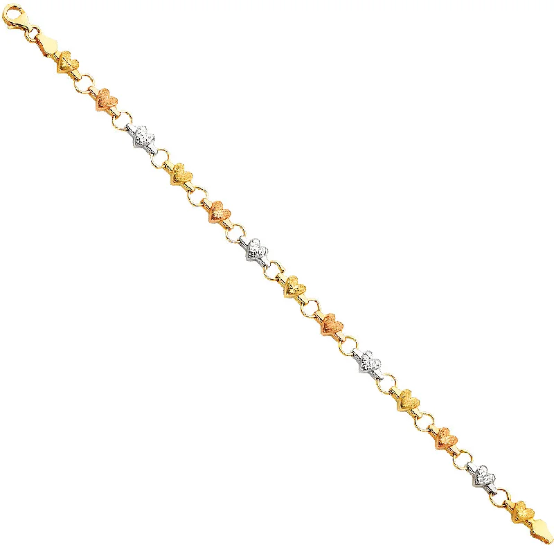 ladies-minimalist-bracelets-14K 3C Light Enamel Bracelet  - 7.25"