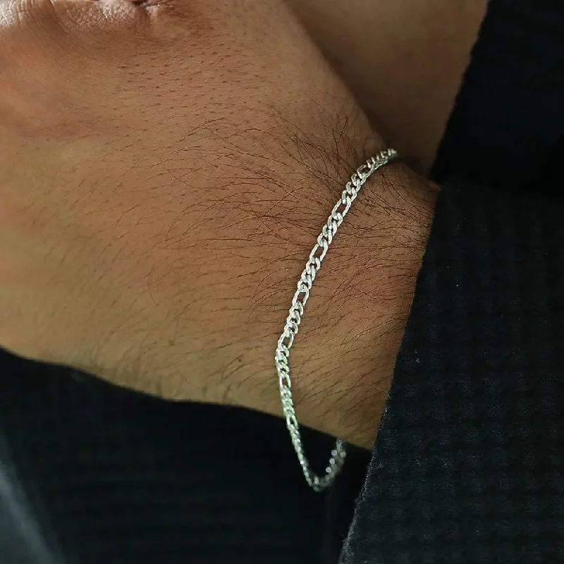 ladies-party-diamond-bracelets-Sleek Cuban Links Silver Men's Bracelet