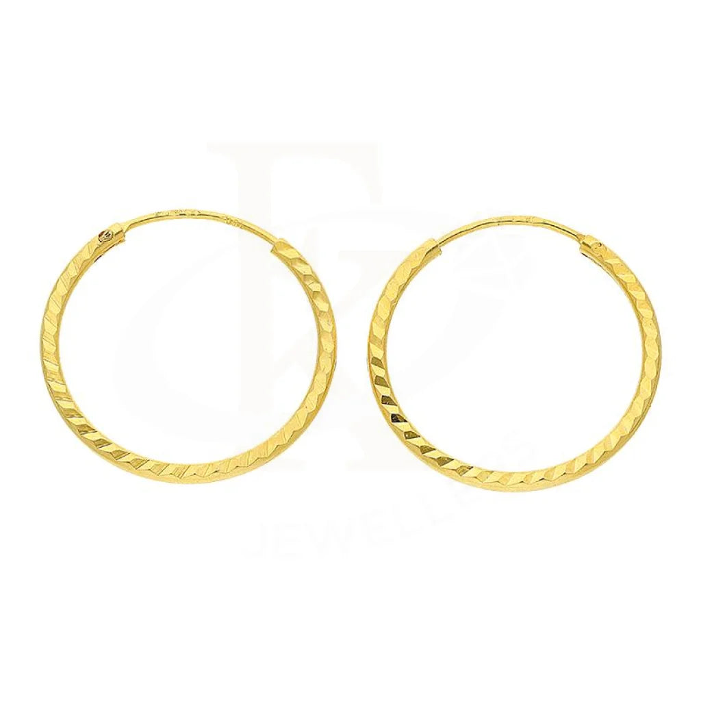 ladies-modern-gold-necklaces-Gold Hoop Earrings 18KT - FKJERN18K2416