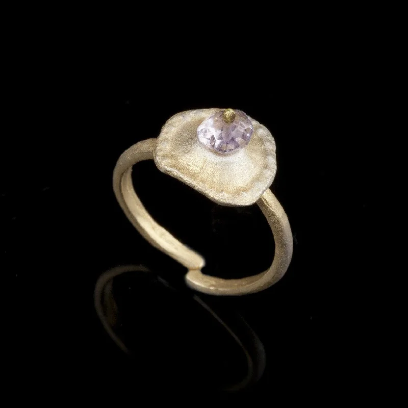 Ladies rings for staycations -Sea Urchin Single Ring - Amethyst