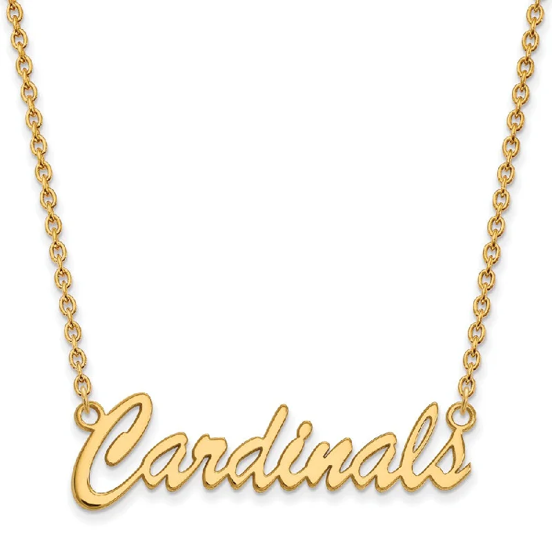 ladies-gift-heart-necklaces-14k Gold Plated Silver U of Louisville Medium Pendant Necklace