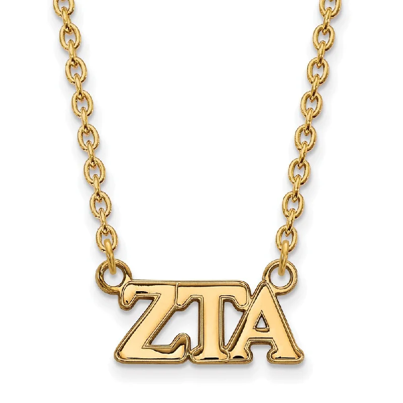 ladies-rose-gold-tassel-necklaces-14K Plated Silver Zeta Tau Alpha Medium Necklace