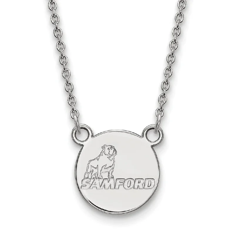 ladies-heart-rose-gold-necklaces-10k White Gold Samford U Small Pendant Necklace