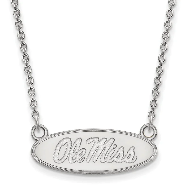 ladies-delicate-heart-necklaces-14k White Gold U of Mississippi Small Ole Miss Pendant Necklace