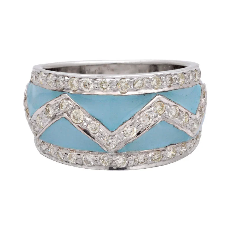 Ladies rings with sapphire -Ring-Diamond (Enamel)