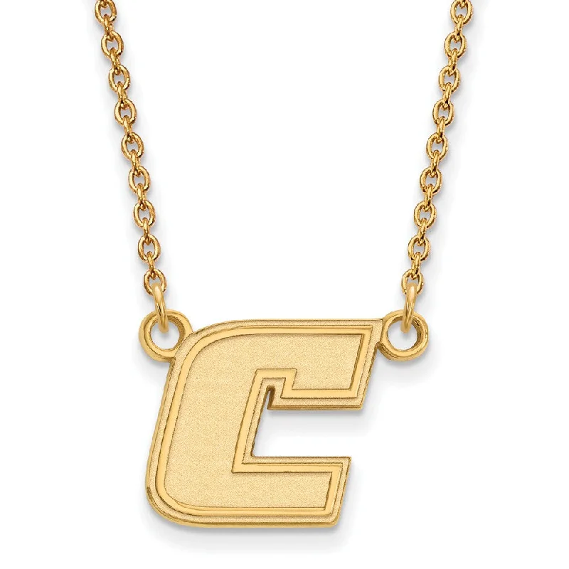 ladies-artisan-diamond-necklaces-14k Yellow Gold U of Tennessee Chattanooga Small Initial C Necklace