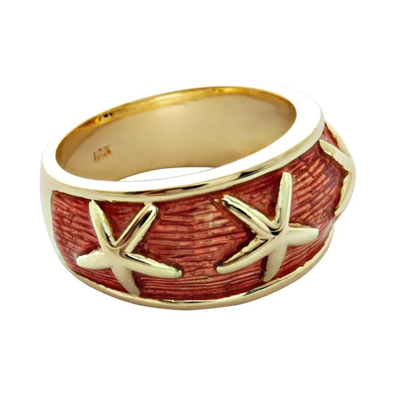 Ladies rings for nieces -Ring-Plain Gold (Enamel)  (1627K)