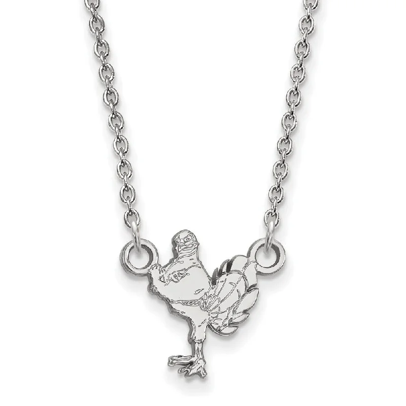 ladies-custom-diamond-necklaces-Sterling Silver Virginia Tech Small Mascot Pendant Necklace