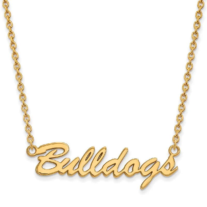 ladies-short-crystal-necklaces-14k Gold Plated Silver U of Georgia Pendant Necklace