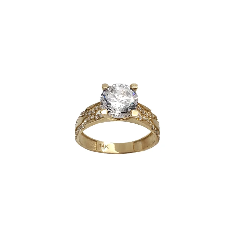 Ladies engagement rings romantic cut ring -Zirconia Engagement Lady Ring (14K)