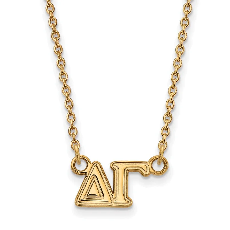 ladies-ethnic-gold-necklaces-14K Plated Silver Delta Gamma Medium Necklace