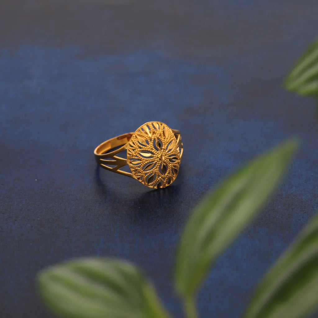 Ladies rings whimsical style -Gold Flora Design Ring 21KT - FKJRN21KM8545