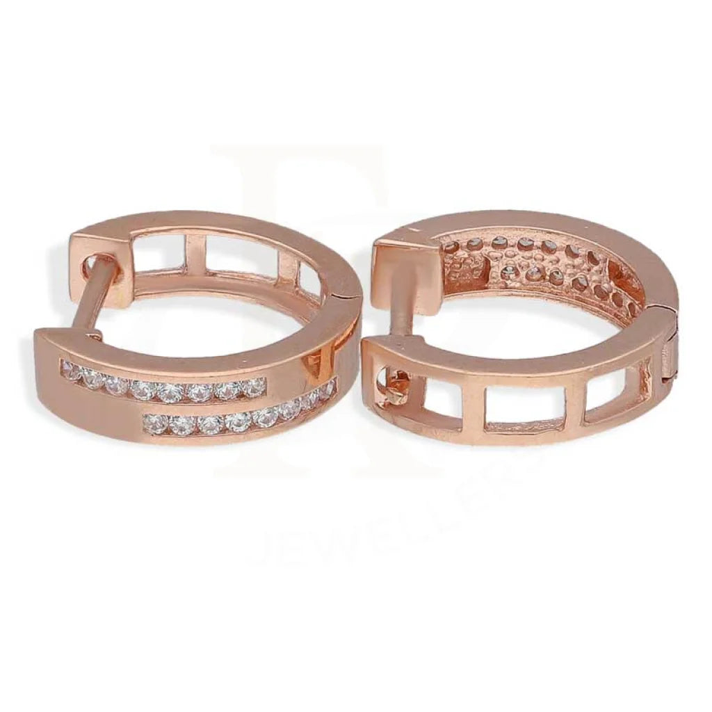 ladies-star-diamond-necklaces-Sterling Silver 925 Rose Gold Plated Clip On Hoop Earrings - FKJERNSL2860