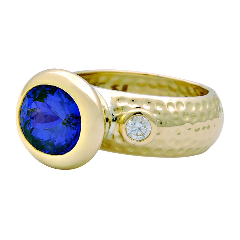 Ladies rings for date nights -Ring-Tanzanite and Diamond