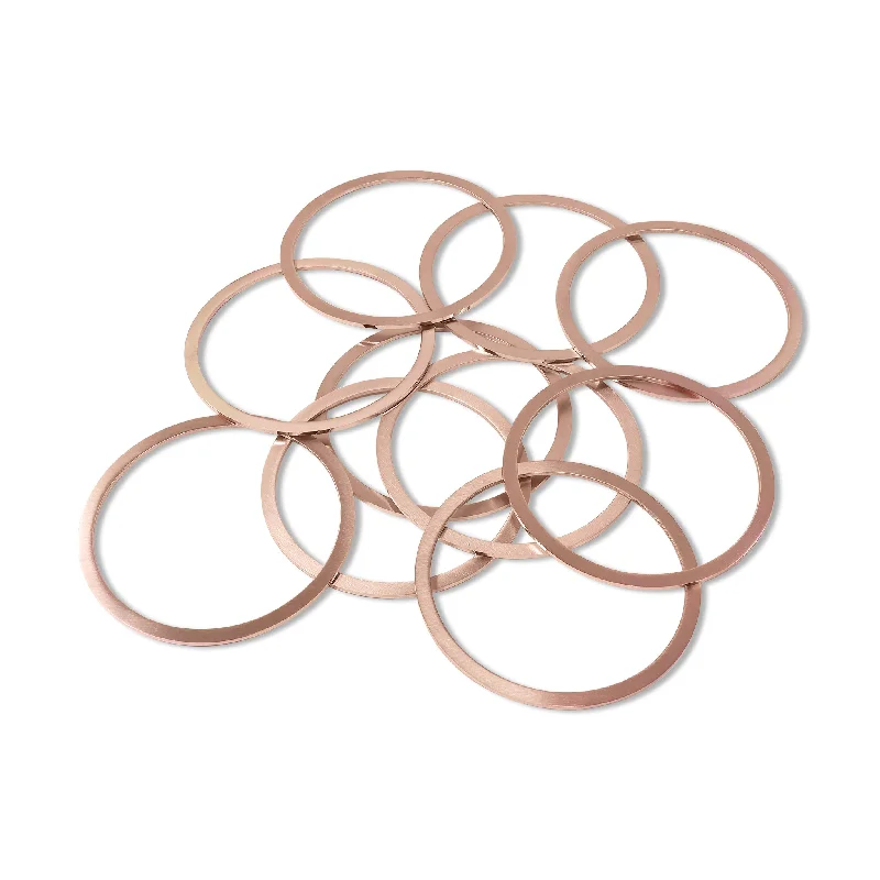 ladies-cross-gold-bracelets-10 Pack - 65mm Stainless Steel 18K Rose Gold PVD Coated Blank Bangle Bracelet / SBB0079