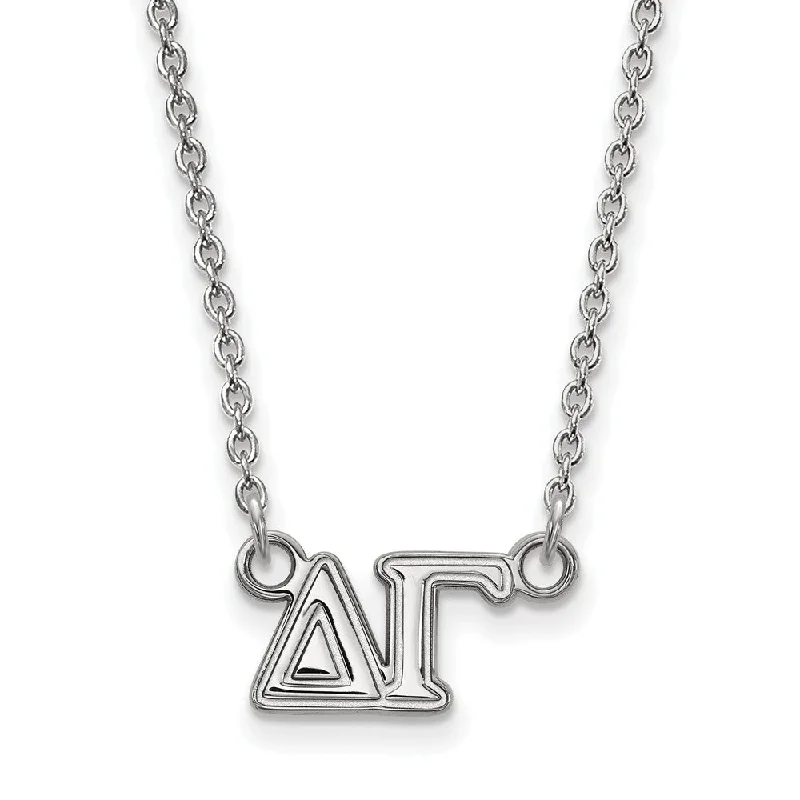 ladies-vintage-necklaces-Sterling Silver Delta Gamma Medium Necklace