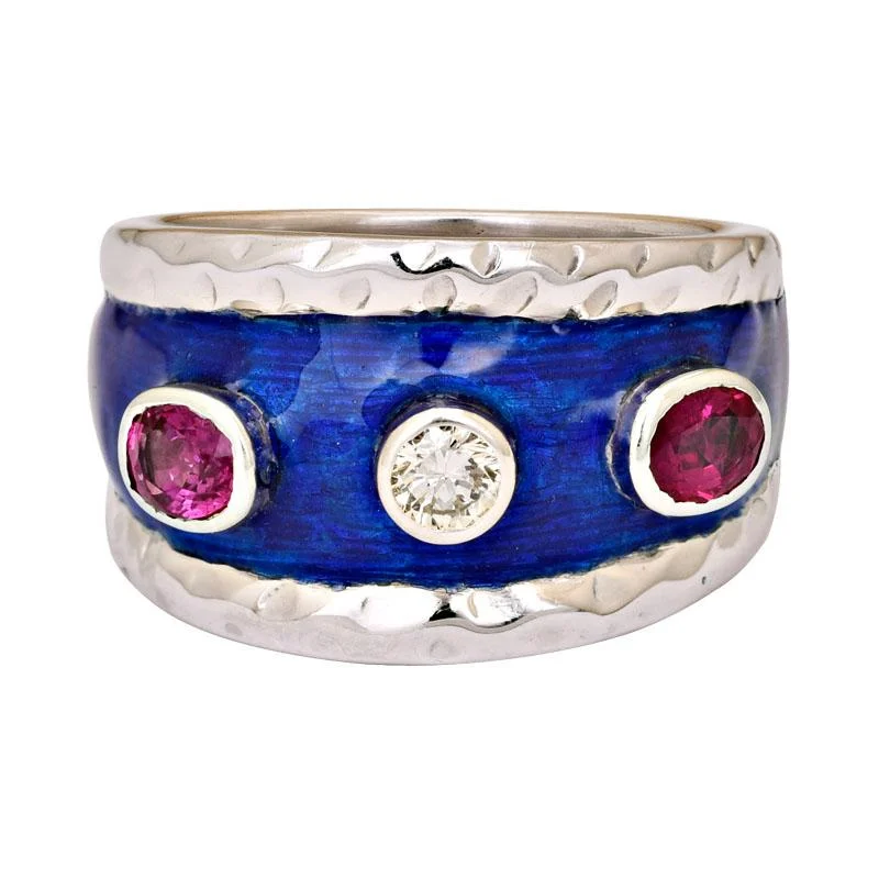 Ladies rings for doctors -Ring- Ruby and Diamond (Enamel)  (229QS)