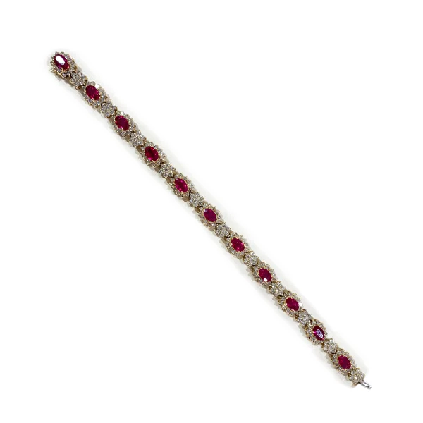 ladies-wedding-diamond-bracelets-14k Yellow Gold Ruby Bracelet