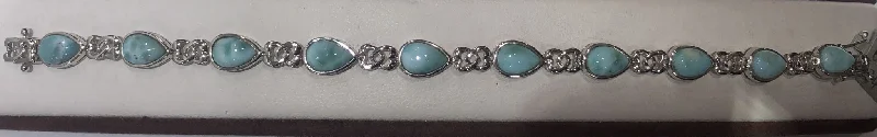 ladies-affordable-rose-gold-bracelets-Sterling Silver Larimar Bracelet