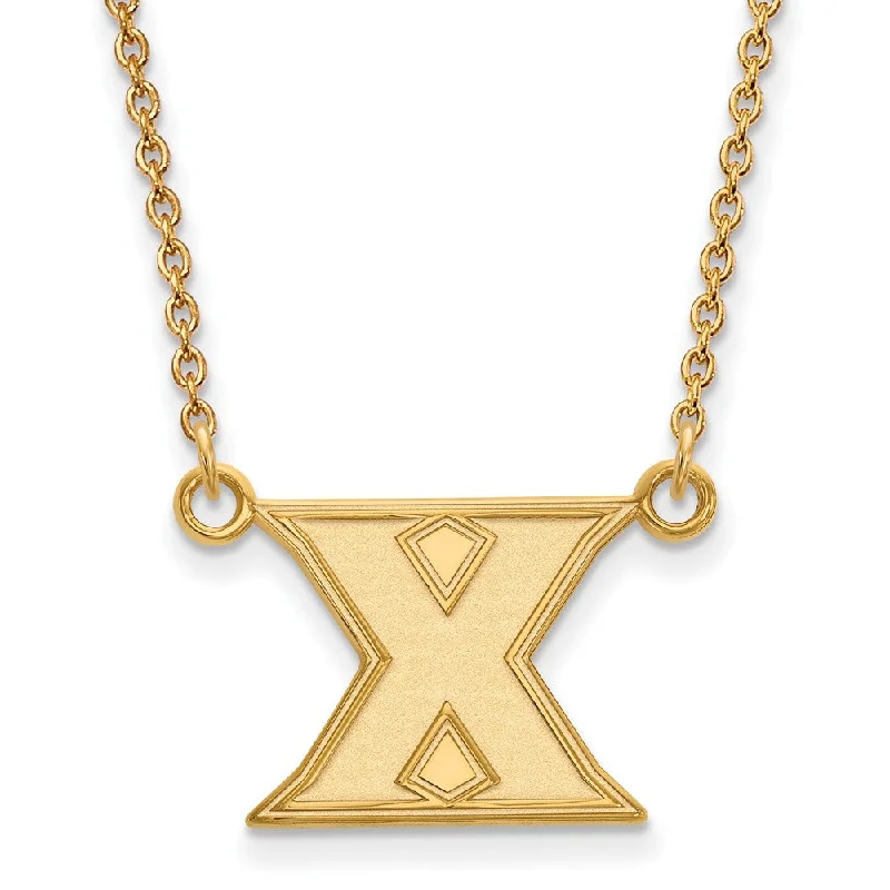 ladies-unique-silver-necklaces-14k Gold Plated Silver Xavier U Small Initial X Pendant Necklace