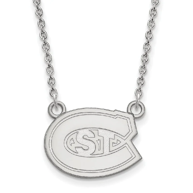 ladies-heart-gold-necklaces-14k White Gold St. Cloud State Small Pendant Necklace