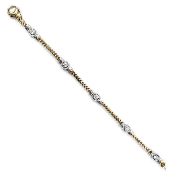 ladies-elegant-diamond-bracelets-14k Two Tone Diamond Bracelet