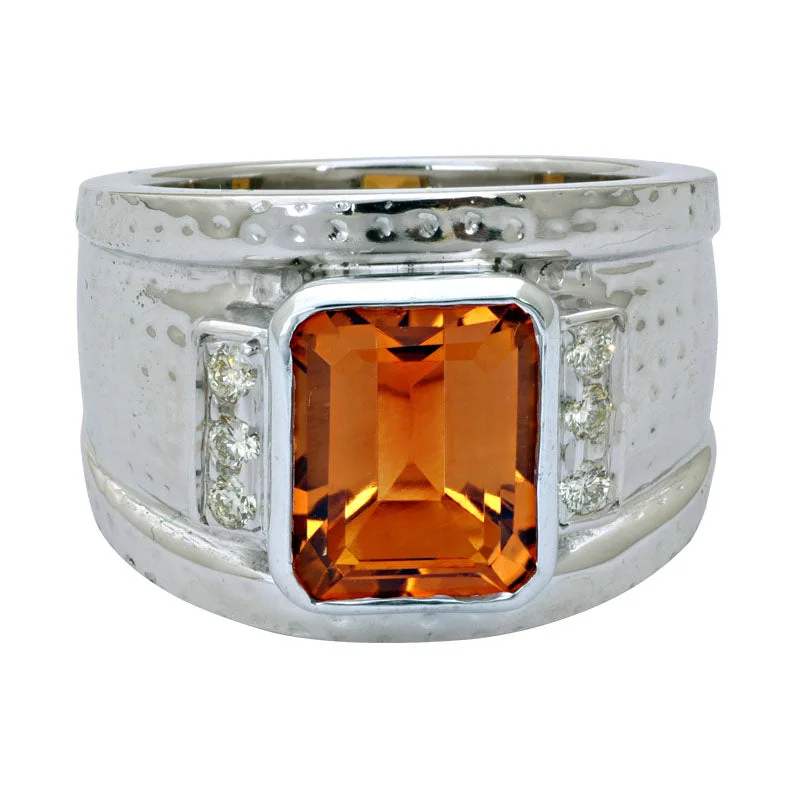 Ladies rings for engineers -Ring-Citrine and Diamond