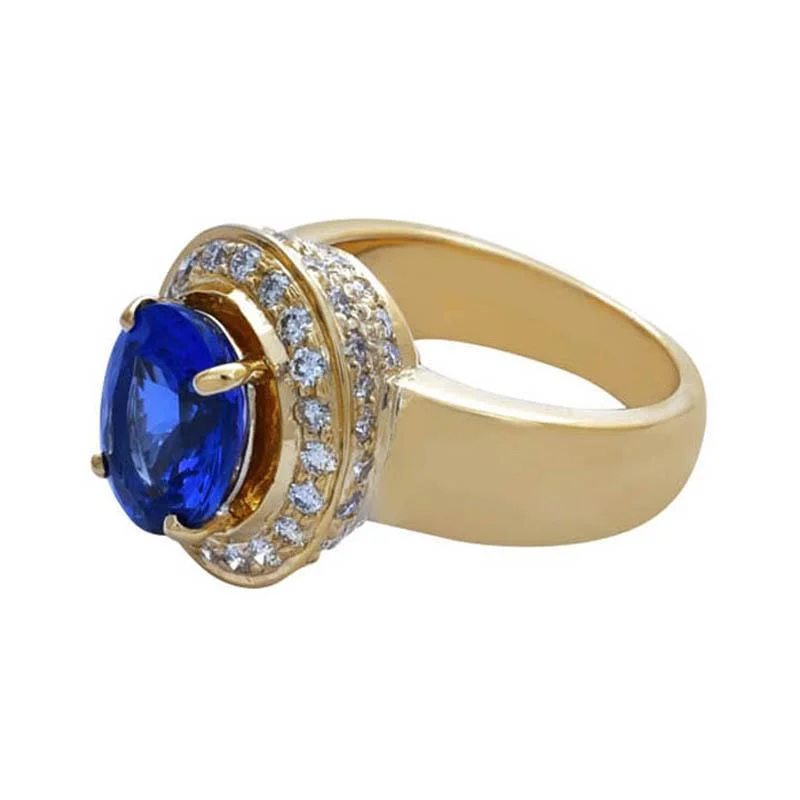 Ladies rings for baby showers -Ring- Tanzanite and Diamond  (2183R)