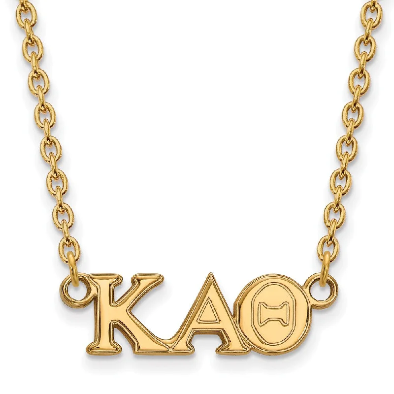 ladies-pendant-silver-necklaces-14K Plated Silver Kappa Alpha Theta Medium Necklace