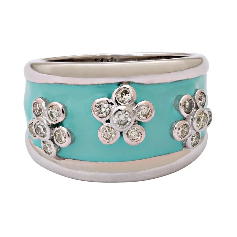 Ladies rings chic aesthetic -Ring-Diamond (Enamel)