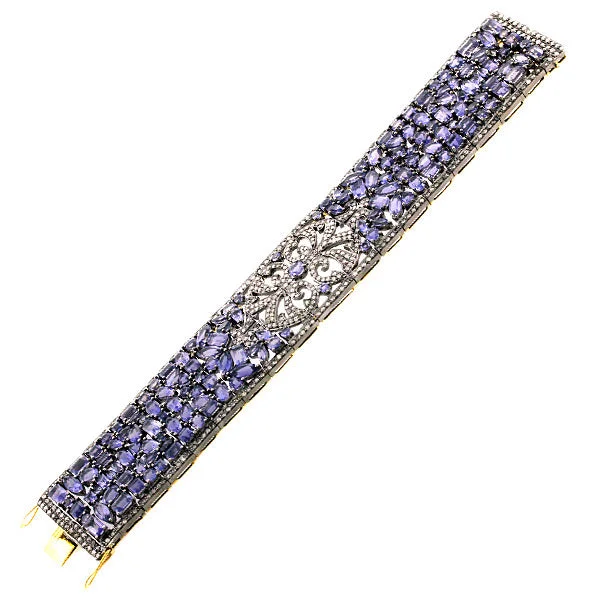 ladies-delicate-pearl-bracelets-Victorian Iolite Bracelet