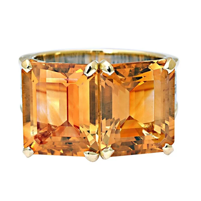 Ladies rings for explorers -Ring-Citrine and Diamond  (6OM)