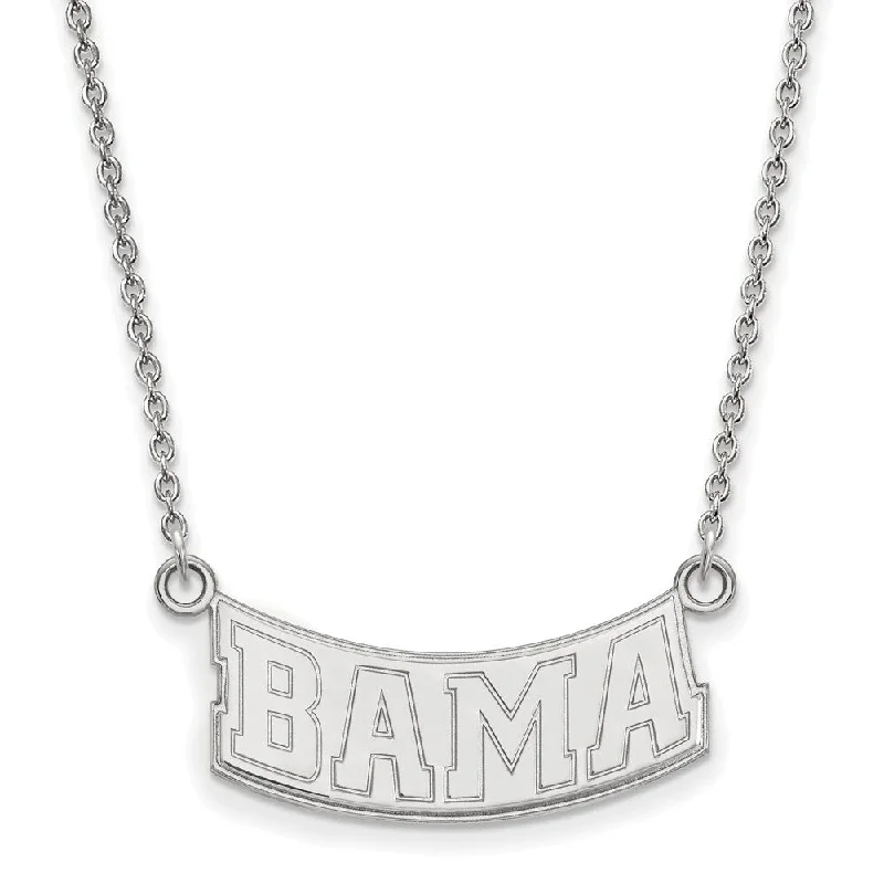 ladies-sterling-silver-moon-necklaces-Sterling Silver U of Alabama Small 'Bama' Pendant Necklace