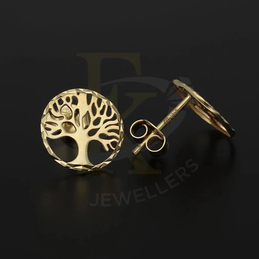 ladies-choker-rose-gold-necklaces-Gold Tree Earrings 18KT - FKJERN18K7345