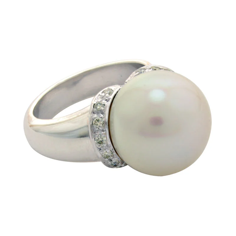 Ladies rings for painters -Ring-South Sea Pearl and Diamond