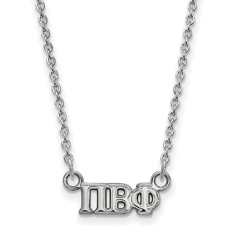 ladies-personalized-choker-necklaces-Sterling Silver Pi Beta Phi XS (Tiny) Greek Letters Necklace