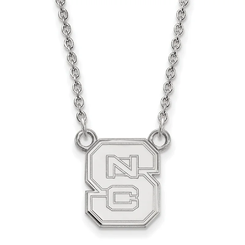 ladies-infinity-heart-necklaces-14k White Gold North Carolina Small 'NCS' Pendant Necklace