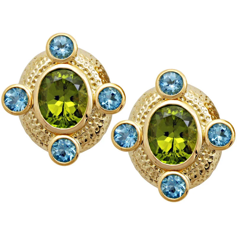 ladies-classic-necklaces-Earrings-Aquamarine and Peridot