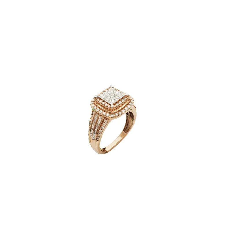 Ladies engagement rings luxury cut -Rose Gold Engagement Diamond Ring (10K)