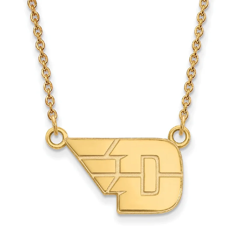 ladies-locket-silver-necklaces-10k Yellow Gold U of Dayton Small Pendant Necklace