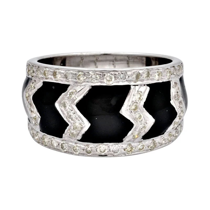 Ladies rings dainty look -Ring-Diamond (Enamel)