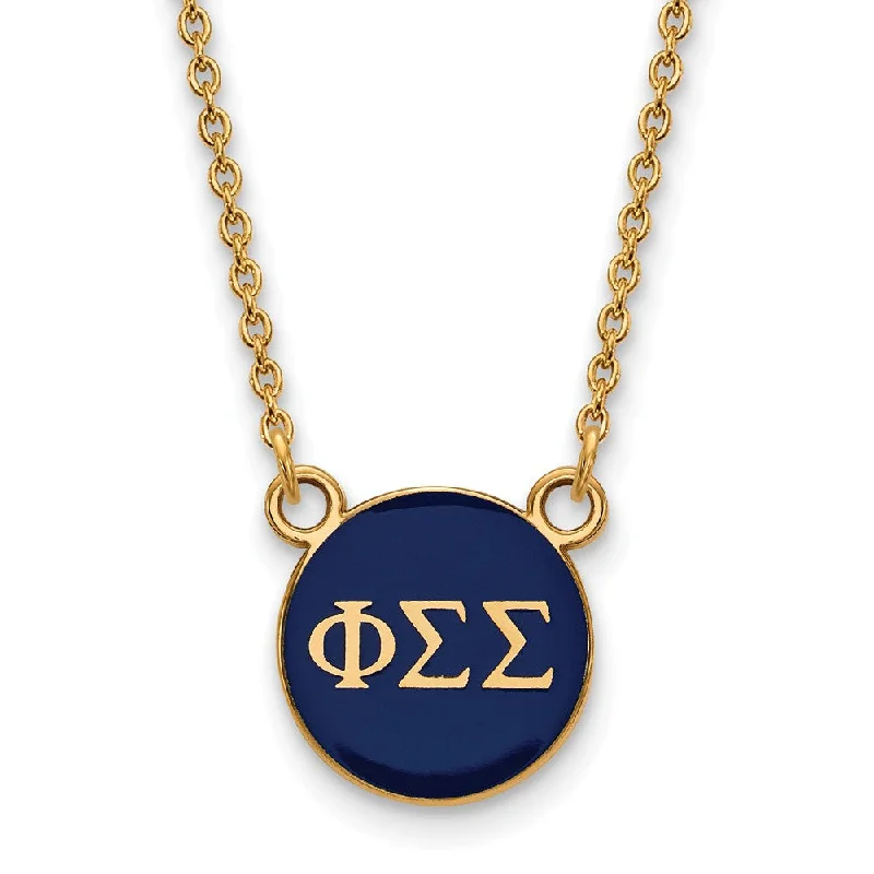 ladies-pendant-pearl-necklaces-14K Plated Silver Phi Sigma Sigma Small Enamel Necklace