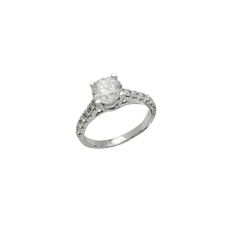 Ladies engagement rings for modern romance -Diamond Engagement Ring (18K)