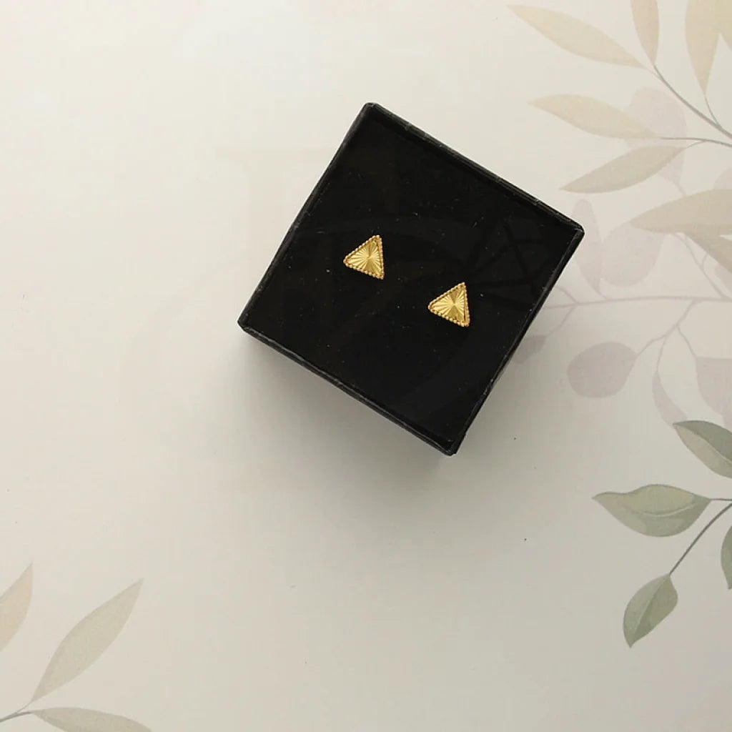 ladies-gift-diamond-necklaces-Gold Triangle Shaped Stud Earrings 21KT - FKJERN21KM5006