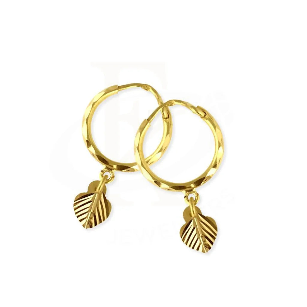 ladies-tassel-pearl-necklaces-Gold Hoop Earrings 18KT - FKJERN1534