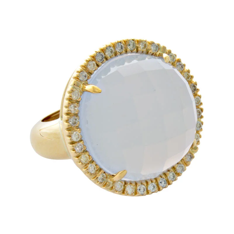 Ladies rings for journeys -Ring-Chalcedony and Diamond