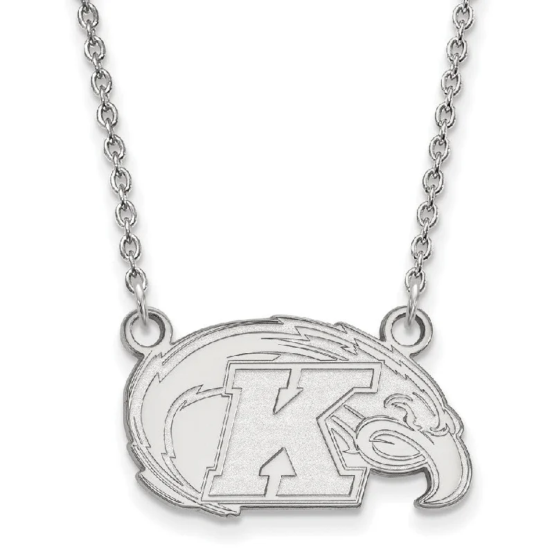 ladies-locket-necklaces-Sterling Silver Kent State Small Logo Pendant Necklace