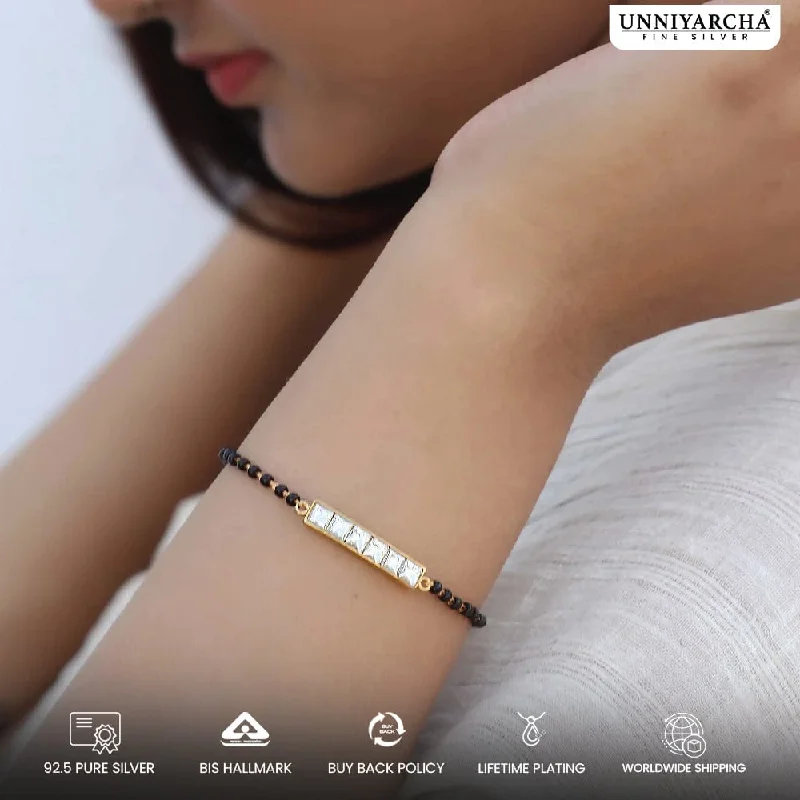 ladies-pearl-gold-bracelets-6 Stone Luck Mangalsutra Bracelet