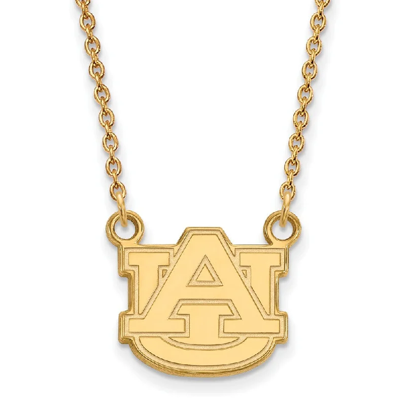 ladies-affordable-gold-necklaces-10k Yellow Gold Auburn U Small 'AU' Pendant Necklace